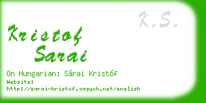 kristof sarai business card