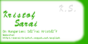 kristof sarai business card